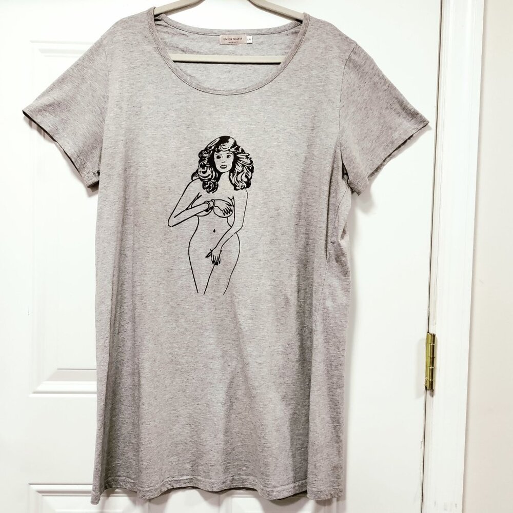 Enjoynight Lady Cotton Blend Shirt Gown L/XL